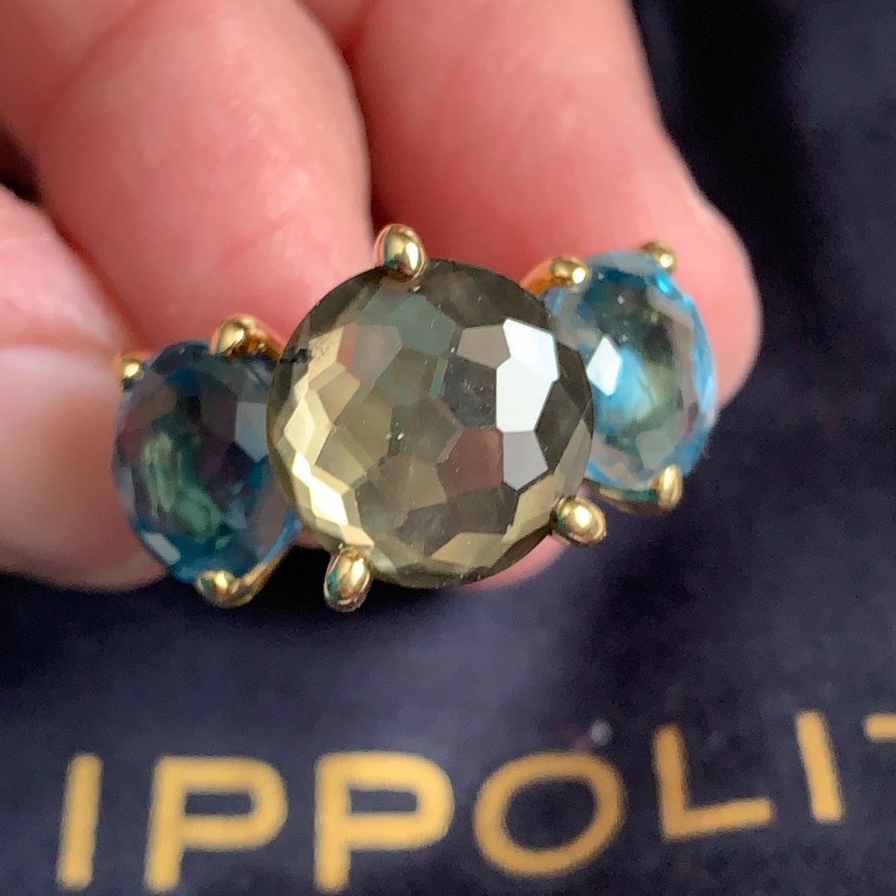 Like new! Ippolita 18K Rock Candy Gelato 3 Stone